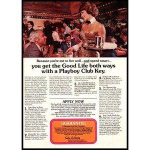 1978 Playboy Club Key Vintage Print Ad Bunny Cocktail Waitress Sequins Wall Art